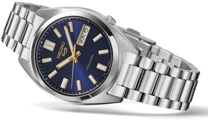Seiko 5 Sports Automatic Blue Dial Silver Steel Strap Watch for Men - SRPL55K1 - Image 3